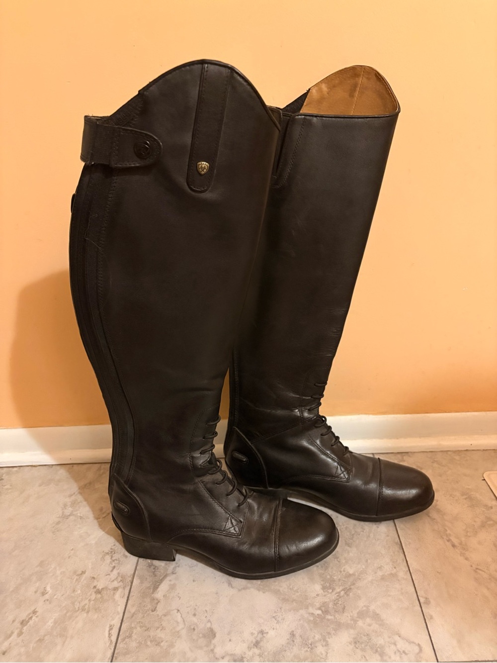 Ariat Heritage Contour II Field Zip Tall Riding Boots in Black - Picture 4 of 16